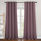 NICETOWN Blackout Curtains 90 inch Length - Triple Weave Energy Saving Sound Reducing Thermal Insulated Solid Grommet Blackout Drapes for Bedroom/Living Room (1 Pair, W46 x L90, Dry Rose)