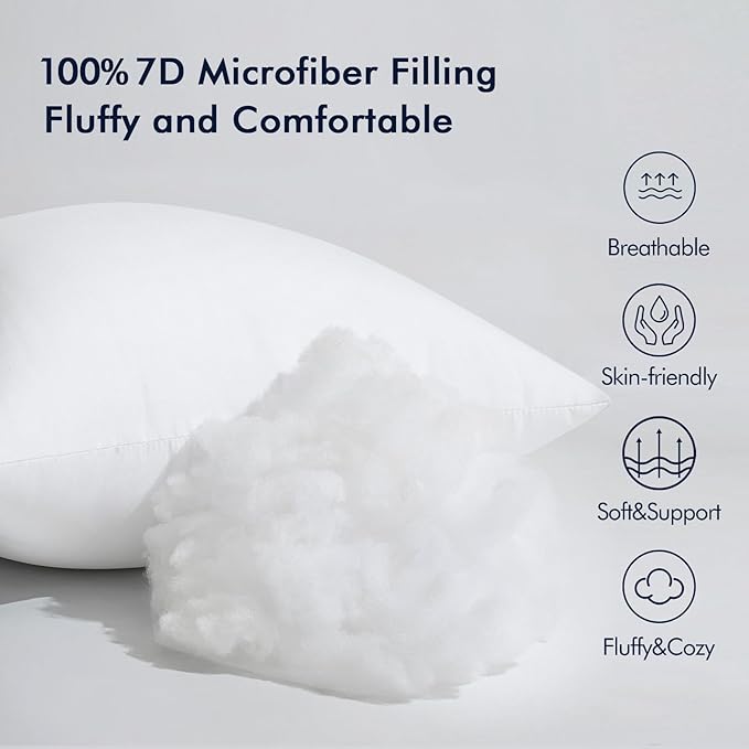 MIULEE Throw Pillow Insert Premium Pillow Stuffer Sham Square Form for Decorative Cushion Bed Couch Sofa 18x18 Inch