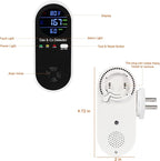2 Packs Combination Natural-Gas and Carbon-Monoxide-Detector,Koabbit 4-in-1 CO/LPG/LNG Explosive Gas Detector Alarm with Temperature(°F) & Humidity for Home,RV,Hotel,Apartment