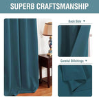 H.VERSAILTEX Blackout Curtain for Living Room Thermal Insulated Window Treatment Curtain Extra Long 84 inch Length Energy Saving Solid Grommet Top Blackout Drape, One Panel, Dark Teal, 52" W x 84" L