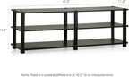 Furinno TURN-S-TUBE TV Stand, 3-Tier Open Frame Design Entertainment Center, TV Console for TV up to 46 Inch, Toolless Assembly, for Living Room, Bedroom, Dark Brown