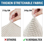 H.VERSAILTEX 4 Piece Stretch Couch Covers for 3 Cushion Couch Sofa Furniture Slipcovers Feature Upgraded Thicker Jacquard Fabric (Sofa, Ivory)