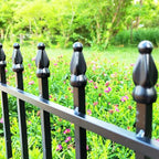 Metal Decorative Garden Fence 22" Wide x 18" High (10 Panels, Total Length 18.3 feet), Metal Border Folding Fence, Landscape Fencing for Flower Bed, Yard, Animal Barrier