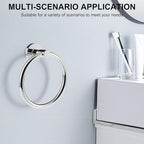 SetSail Towel Holder for Bathroom Wall 4 Packs Towel Ring Stainless Steel Heavy Duty Hand Towel Hanger for Bathroom Screw-in, Mirror Silver