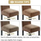 H.VERSAILTEX Velvet Dining Chair Covers Stretch Chair Covers for Dining Room Set of 4 Parson Chair Slipcovers Chair Protectors Covers Dining, Soft Thick Solid Velvet Fabric Washable, Camel