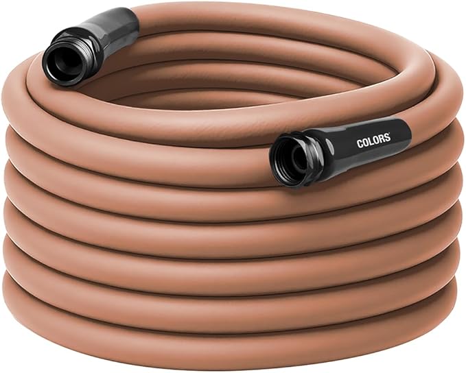 Flexzilla Colors Garden Hose 5/8 in. x 75 ft., Lightweight All-Weather Water Hose, Durable and Flexible, Leak-Free Connections, Red Clay