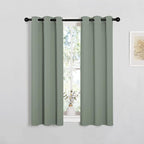 NICETOWN Bedroom Curtain Panels Blackout Draperies, Thermal Insulated Solid Grommet Blackout Curtains/Drapes (1 Pair, 29 by 45 inches, Greyish Green)