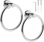 SetSail Towel Holder for Bathroom Wall 2 Packs Towel Ring Stainless Steel Heavy Duty Hand Towel Hanger for Bathroom, Mirror Silver