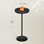 HOOBRO Small Round Side Table, Drink Table, Coffee Martini Table with Pedestal Accent for Small Spaces in Living Room, Bedroom, Sofa Couch, Black BB168BZ01