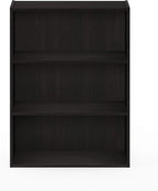 Furinno PASIR Book Shelf, 3-Tier Bookshelf, Storage Shelves Bookcase, 9.7 x 23.7 x 31.5, for Living Room, Bedroom, Home Office, Espresso