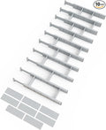 SpaceAid Bamboo Drawer Dividers with Inserts and Labels, Kitchen Adjustable Drawer Organizers, Expandable Organization for Home, Office, Dressers, 10 Dividers with 24 Inserts (17"-22" Gray)