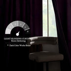 NICETOWN Purple Velvet Curtains 90 inch Long for Yoga Room, Dark Purple - Rod Pocket Romantic Vibe Home Decor Luxury Blackout Window Treatments for Bedroom and Living Room(2 Pieces, 52" Wide)