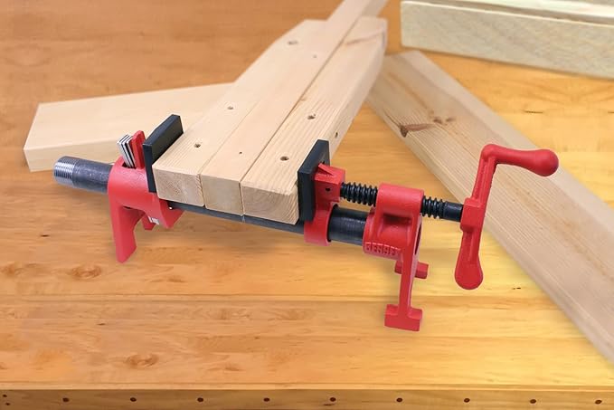 Bessey BPC-H34,3/4-In. H Style Pipe Clamps - Incredibly Versatile,Easy To Assemble,Indespensable Workshop Clamp For Woodworking,Carpentry,Home Improvement,and DIY Projects,(Pack of 4)