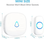 SECRUI Wireless Doorbell, Waterproof Door Bell Ringer Wireless 1000ft Range, 2 Remote Buttons Different Tones, 58 Chimes 5 Volume Levels LED Flash, Door Bells & Chimes for Home/Classroom/Office