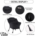 Tiita Lazy Chair, Black Modern Large Accent Armchair, Comfy Leisure Sofa Reading Chair for Bedroom, Living Room, Dorm Rooms, Garden and Courtyard, Black