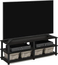 Furinno TURN-S-TUBE TV Stand, 3-Tier Open Frame Design Entertainment Center, TV Console for TV up to 46 Inch, Toolless Assembly, for Living Room, Bedroom, Espresso