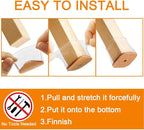 24 Pcs Chair Leg Floor Protectors for Hardwood Floors Square Silicone Covers to Protect Wood Tile Floors Felt Pads Furniture Leg Caps Anti-Scratch Reduce Noise (Fit:1-5/8" to 1-3/4")