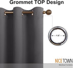 NICETOWN Sliding Patio Door Curtains - Grey Blackout Room Darkening Door Vertical Blinds for Dining Room with Grommet Top (Gray, 100 inches W x 95 inches L)