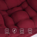 Welnow Lazy Chair for Living Room, Modern Reading Accent Chair with Armrests and a Side Pocket, Leisure Upholstered Lazy Sofa for Small Space, Bedroom, Dorm, Burgundy