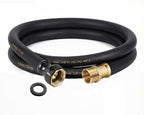 Garden Hose 5/8" x 10ft Brass Rubber Heavy Duty Water Hose 600 PSI Burst Pressure, Durable Flexible Hose for Yard, Car Wash, Pets Black