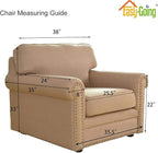 Easy-Going Stretch Chair Sofa Slipcover 1-Piece Couch Sofa Cover Furniture Protector Soft with Elastic Bottom for Kids, Pet. Spandex Jacquard Fabric Small Checks (Chair, Cream)