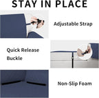 Easy-Going Reversible Chaise Lounge Couch Cover Water Resistant Sofa Cover Sectional L Shaped Sofa Slipcover with Adjustable Straps Furniture Protector for Dogs (115X34 in, Dark Blue/Dark Blue)