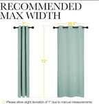 NICETOWN Bedroom Curtain Panels Blackout Draperies, Thermal Insulated Solid Grommet Blackout Curtains/Drapes (Aqua, One Pair, 34 by 72-inch)