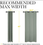 NICETOWN Bedroom Curtain Panels Blackout Draperies, Thermal Insulated Solid Grommet Blackout Curtains/Drapes (Greyish Green, 1 Pair, 34 by 45-inch)