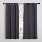 NICETOWN Greyish Purple Blackout Curtains 45 inches Length for Cafe, 2 Panels, 34" Wide, Thermal Insulated Decoration Drapes for Small Window