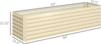 Outsunny 8 x 2 x 2ft Galvanized Raised Garden Bed Kit, Outdoor Metal Elevated Planter Box with Safety Edging, Large Raised Bed for Growing Flowers, Herbs and Vegetables, Cream White