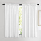 NICETOWN White Velvet Curtains 63 inches for Bedroom, Sound Reducing Heavy-Duty Solid Rod Pocket Light Blocking Drapes/Panels for Living Room (2 Panels, 52 inches Wide Each Panel)