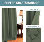 H.VERSAILTEX Blackout Curtain for Living Room Thermal Insulated Window Treatment Curtain Extra Long 63 inch Length Energy Saving Solid Grommet Top Blackout Drape, One Panel, Bronze Green, 52"W x 63"L