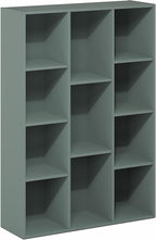 Furinno LUDER Book Shelf, 11-Cube Bookshelf, Reversible Bookcase, 9.4 x 29.1 x 41.7, Easy Assembly, for Living Room, Bedroom, Home Office, Sage Green