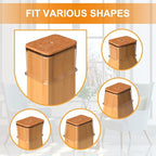 24 Pcs Chair Leg Floor Protectors for Hardwood Floors Rectangle Silicone Covers to Protect Wood Tile Floors Felt Pads Furniture Leg Caps Anti-Scratch Reduce Noise,(Fit L:1-1/2" to 2",W:3/4" to 1")