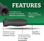 Flexzilla Colors SwivelGrip Garden Hose 5/8 in. x 5 ft., Lightweight All-Weather Water Hose, Durable and Flexible, Leak-Free Connections, Forest Green