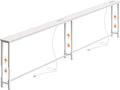 Huuger 102.4 Inch Sofa Table with Power Outlets, 23.9’’-34.4’’ Height Adjustable Range, Behind Couch Table with USB-C Ports, Sofa Tables Narrow Long, Skinny Console Table, for Small Spaces, White