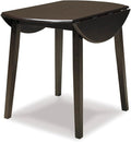 Signature Design by Ashley Hammis Round Dining Room Drop Leaf Table, Seats up to 4, Hinged Drop Leaves, Wood, 36.38" W x 36.38" D x 29.88" H, Dark Brown