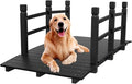 VINGLI Garden Bridge, Classic Wooden Bridge with Safety Rails, Decorative Arched Footbridge (Black, 5 ft)