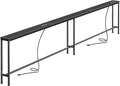SUPERJARE 110.2 Inch Sofa Table with 2 Power Outlets and USB-C Port, 5.9 Inch Narrow Console Table with Storage, Extra-Long, for Entryway Hallway Couch Behind Sofa, Small Spaces, Black