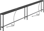 SUPERJARE 110.2 Inch Sofa Table with 2 Power Outlets and USB-C Port, 5.9 Inch Narrow Console Table with Storage, Extra-Long, for Entryway Hallway Couch Behind Sofa, Small Spaces, Black