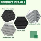 3 Pack 6x3x1FT Galvanized Raised Garden Beds Kit Outdoor Metal Gardening Planter Box for Vegetable Elevated Flower Herbs,Black