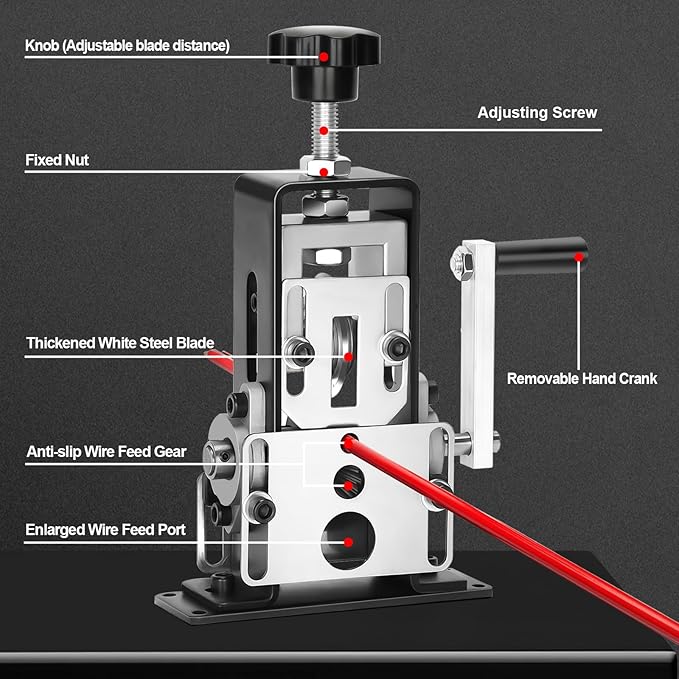 Manual Wire Stripping Machine, Gauge Wire 0.06"-1", Scrapping Copper Wire Peeler Machine, Drill Powered/Hand Crank Dual-drive Wire Stripper Tool for Scrap Copper Recycling & DIY etc.