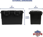 Sheffield 12764 XL Storage Bins With Lids, 4-Pack Stackable Storage Bins, Made in USA, Lockable and Water-Resistant Containers with Lids, Plastic Containers for Home, Classroom, and Dorm