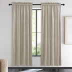 NICETOWN Living Room Camel Velvet Curtains, Sound and Sunlight Reducing Heavy Matt Rod Pocket Drapes/Panels for High Celling Wall (2 Panel Per Pack, 72 inches Long)