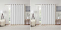 Eclipse Extra Wide Grommet Curtain, Kendall Sliding Patio Door Curtain Panel, Solid Textured Thermal Insulated and Noise Reducing Curtains, (1 Panel), 84 in Long x 100 in Wide, White (Pack of 2)