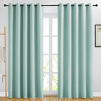 NICETOWN Blackout Curtains for Bedroom - Window Treatment Energy Saving Thermal Insulated Solid Grommet Blackout Drapes for Living Room (Aqua Blue, 1 Pair, 66 by 84-Inch)