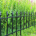Metal Decorative Garden Fence 22" Wide x 18" High (5 Panels, Total Length 9.17 feet), Metal Border Folding Fence, Landscape Fencing for Flower Bed, Yard, Animal Barrier