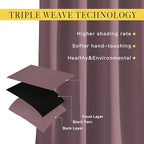 NICETOWN Blackout Curtains and Drapes for Living Room - Thermal Insulated Solid Grommet Top Blackout Panels/Draperies for Kid's Room/Bedroom (Dry Rose, 1 Pair, 80 x 84 Inch)