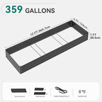 YITAHOME 144x48x12 in Galvanized Raised Garden Bed Kit, Large Metal Planter Box with Gloves, Safety Rubber & Support Rod, Outdoor Flower Bed for Plants Vegetables, Black