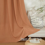 NICETOWN Flax Linen Burnt Orange Curtains 120 inches Long, Grommet Thick Linen Blend Privacy Added with Light Filtering Window Treatments for Bedroom/Living Room, W55 x L120, Set of 2